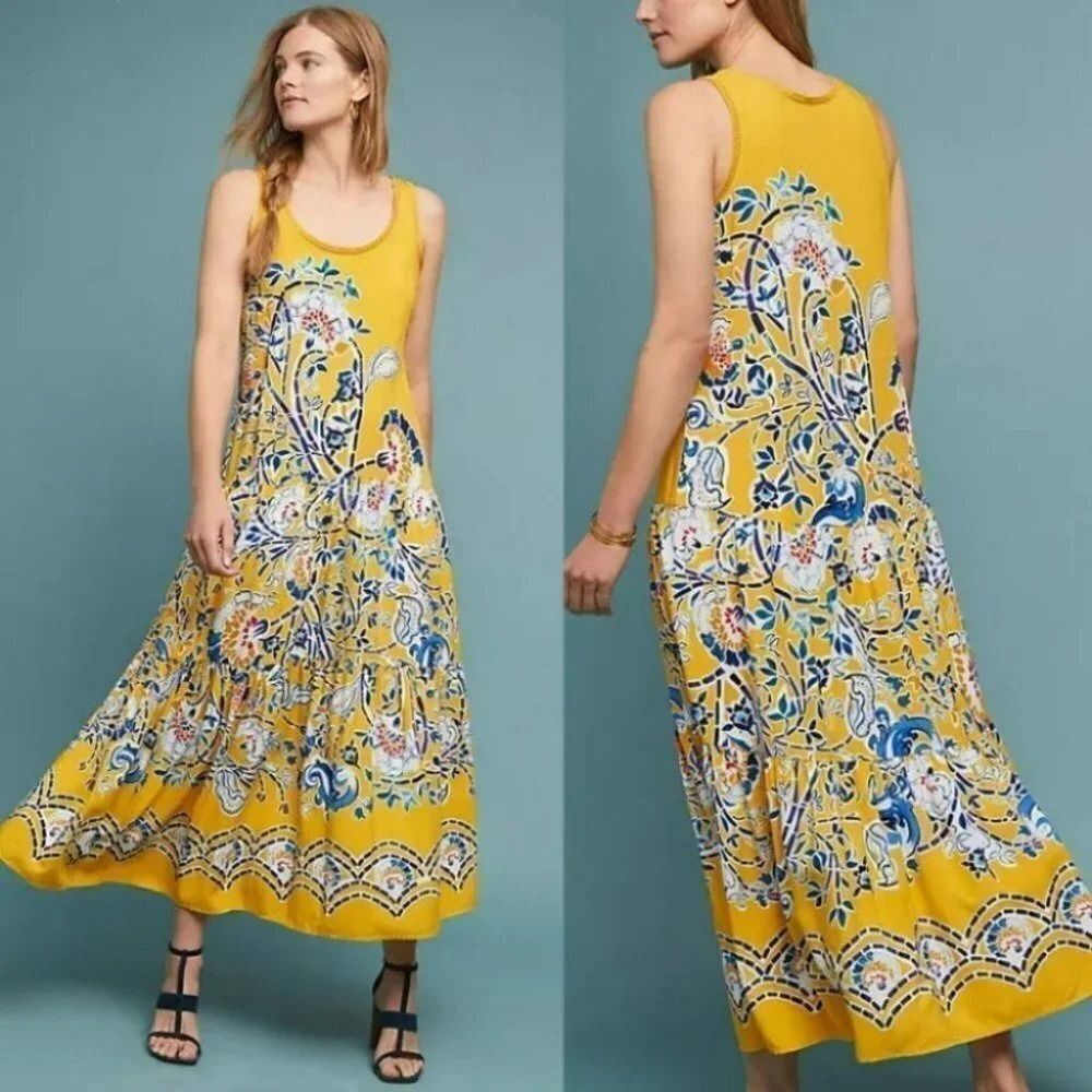 Anthropologie Maeve Puebla Maxi Dress Size XS NWT $109
